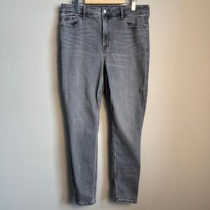 Old Navy Rockstar Super‎ Skinny Jeans Extra High Rise Gray Size 14 Retro Casual
